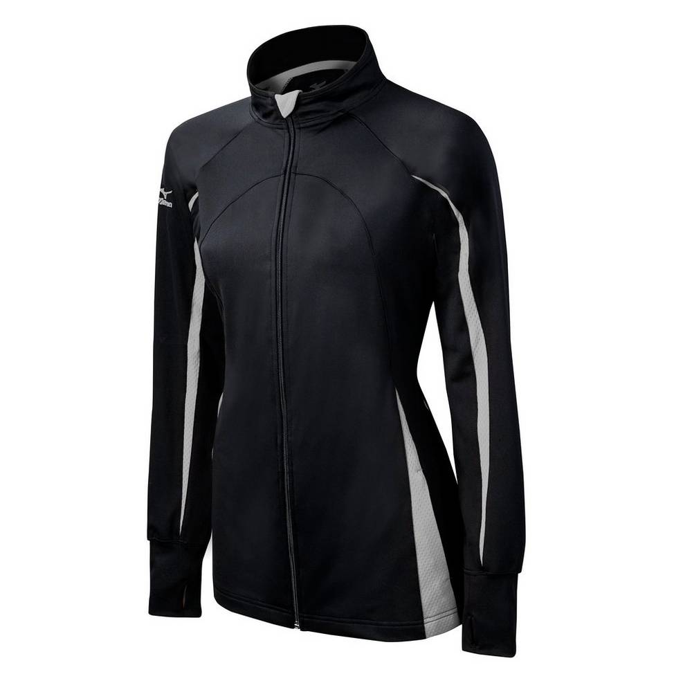 Mizuno Elite 9 Focus Full-Zip - Bayan Mont - Siyah/Gri Türkiye (RQKTJA-819)